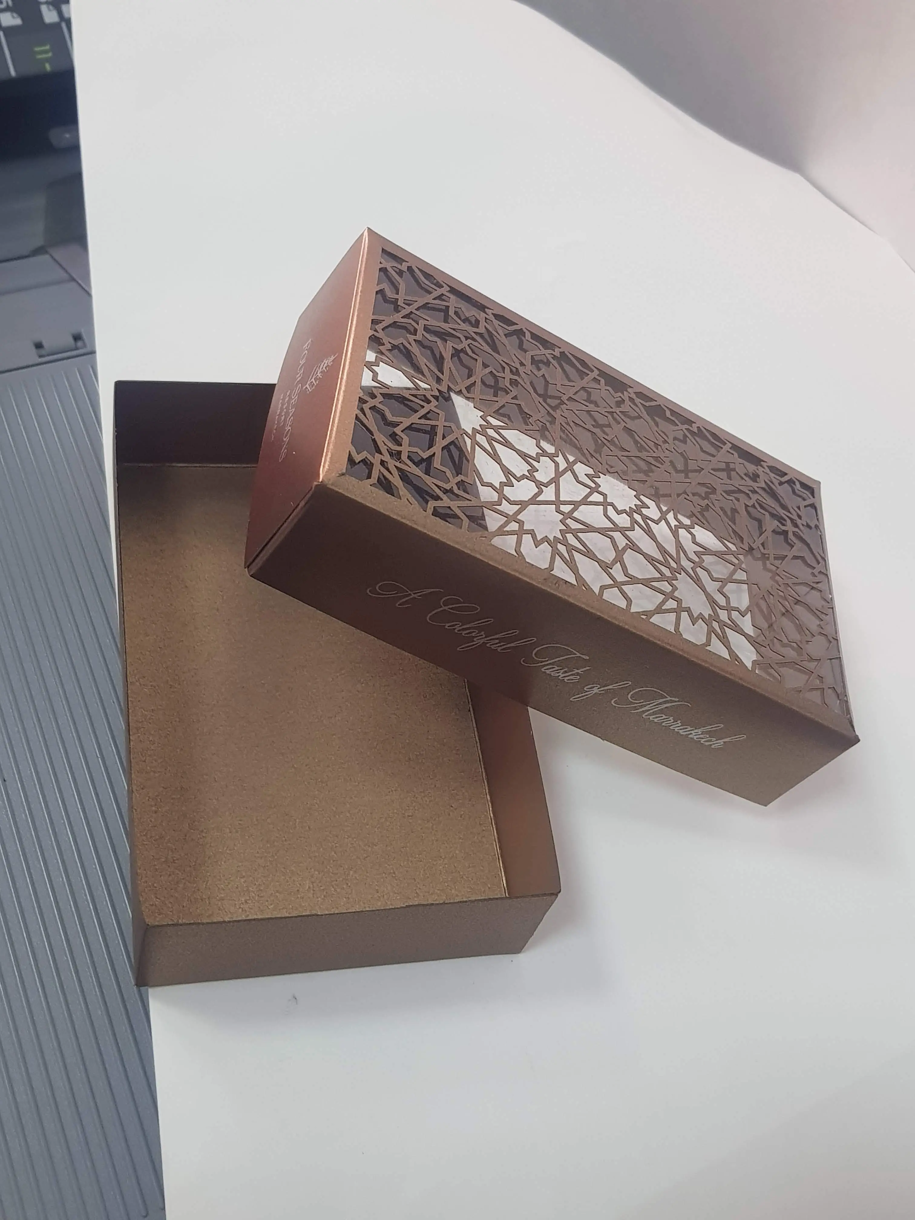 Exemple de packaging luxe pour client Maroc